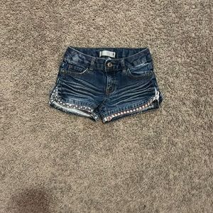 American Flag Girls Jean Shorts